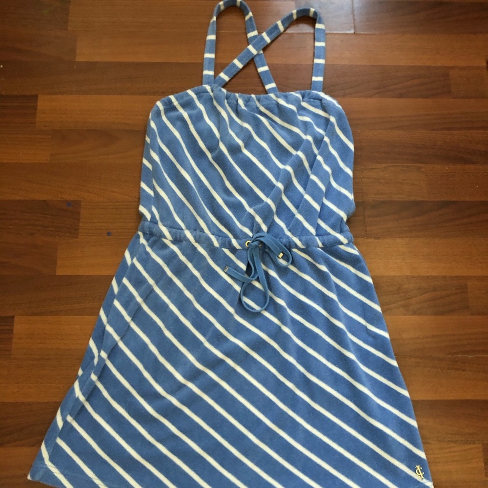 Juicy Couture Blue and White Swim Coverup